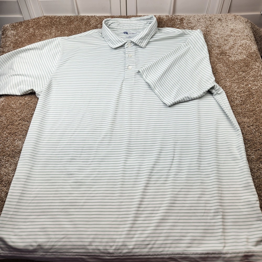 Onward Reserve Performance Polo Mens XXL‎ Sage Green White Striped Golf Shirt - Picture 3 of 6